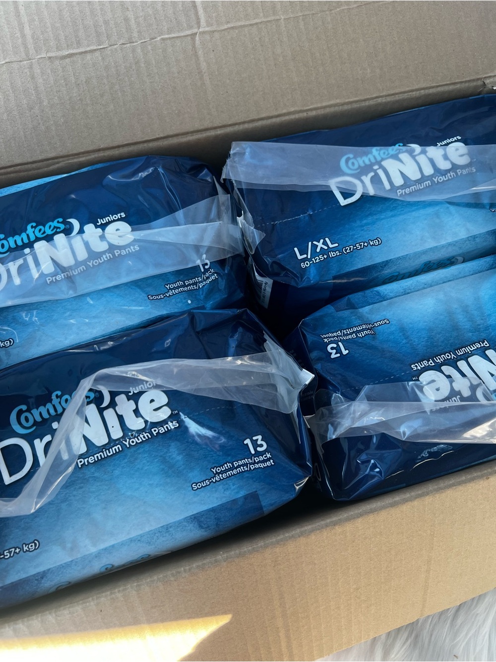 Comfees drinite youth pull ups size l/xl